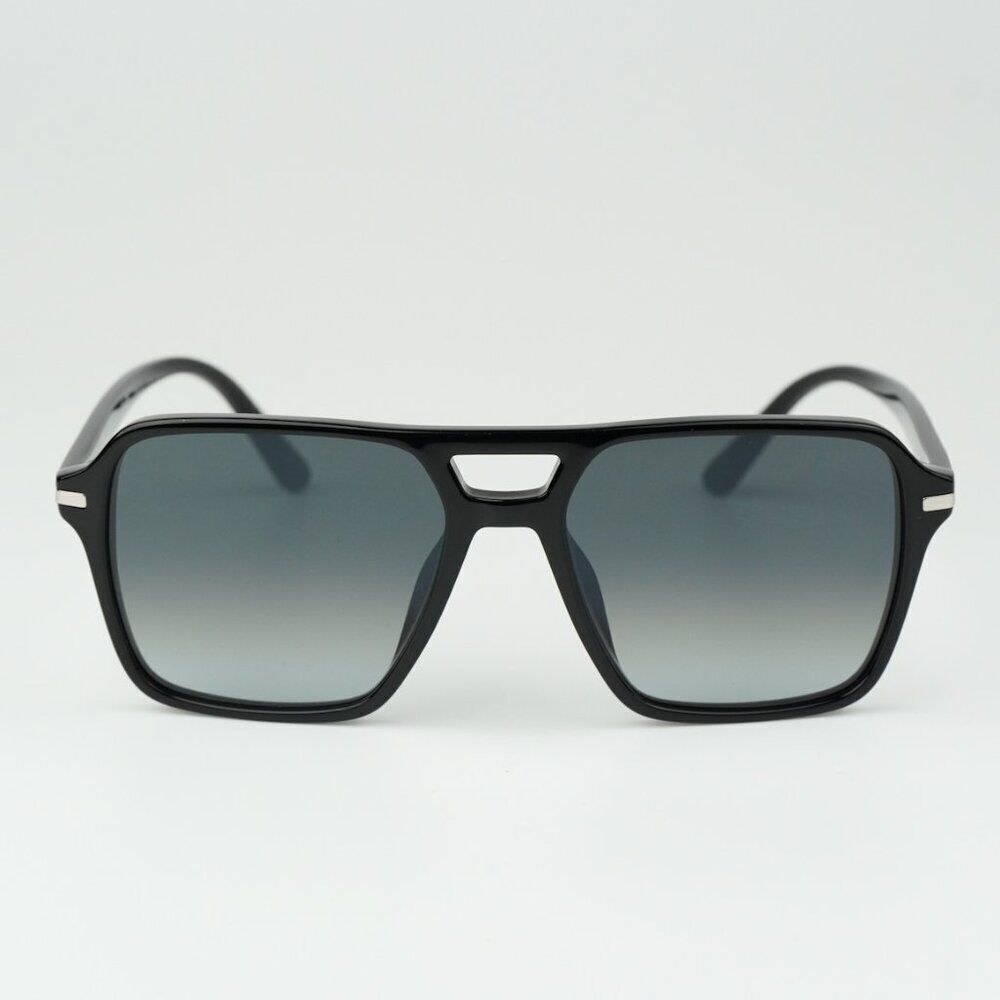 NEW Prada PR20YS 1AB06T Black Grey Unisex Pilot Sunglasses PR 20YS - Picture 3 of 9